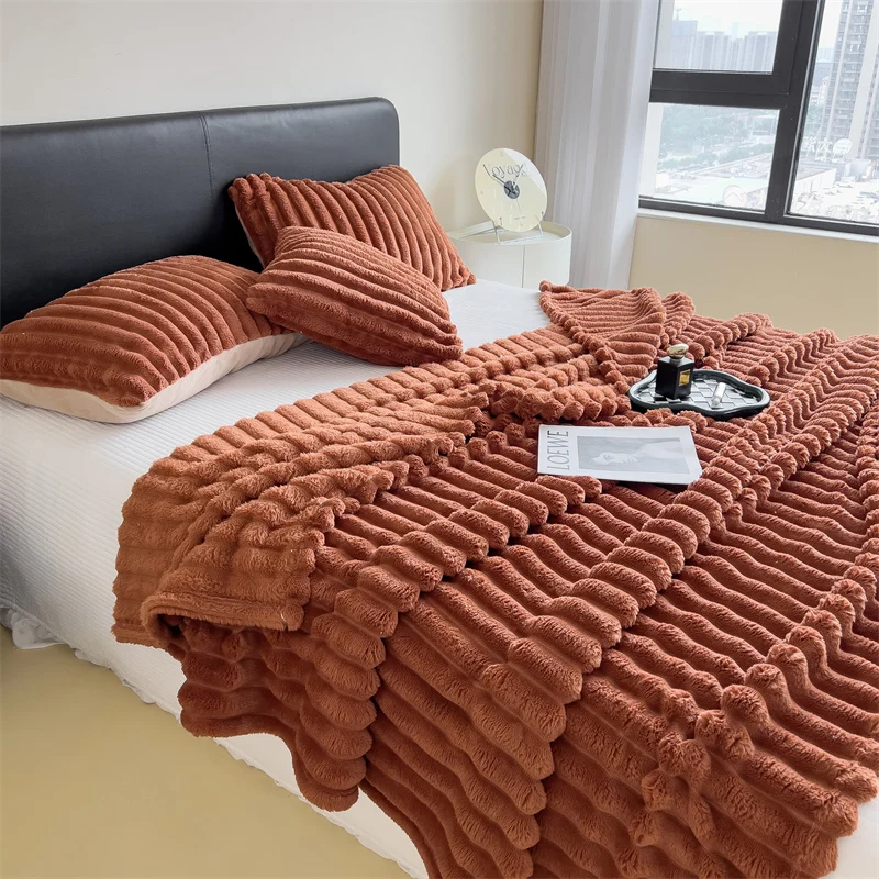LoomStripe – Verdickte Baumwollmix-Decke Gestreift für Sofa, Bett & Haustiere