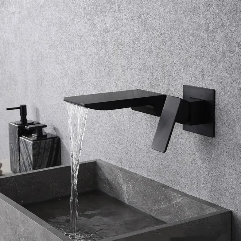 Wandmontierte Waschbeckenarmatur – Wasserfall-Design in Chrom