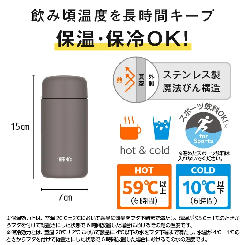 Thermos 350ml Foggy Brown Vacuum Insulated Mug Dishwasher Safe Easy Clean