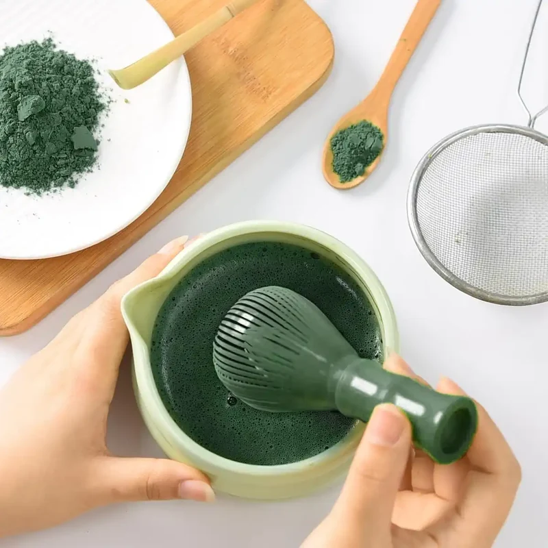 Wash Tvete Matcha Whisk: Bamboo-Style Quick-Dry ABS Plastic Chasen Tool