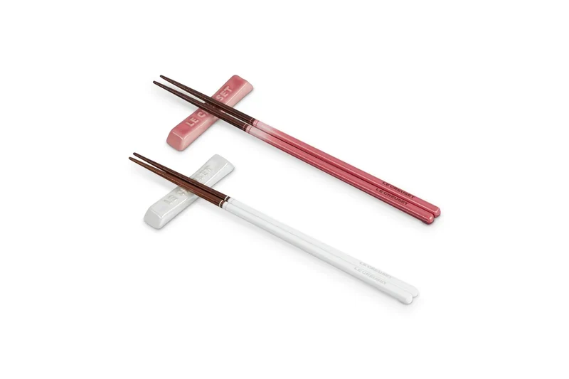 Le Creuset Chopsticks Set of 2 Rose Quartz White Perfect for Weddings Gifts