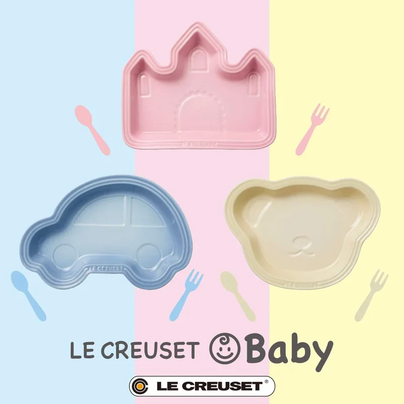 Le Creuset Milky Pink Baby Lunch Plate Castle Microwave Safe for Girls