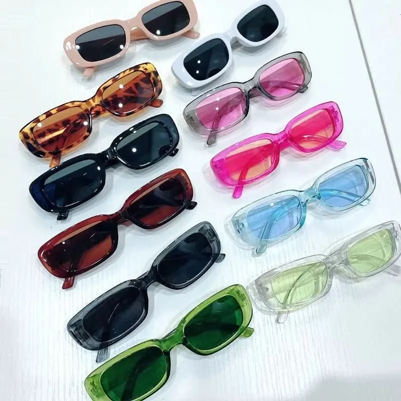Altmodischer Schatten – Rechteckige Damen-Sonnenbrille Im Retro-Stil Mit UV400-Schutz