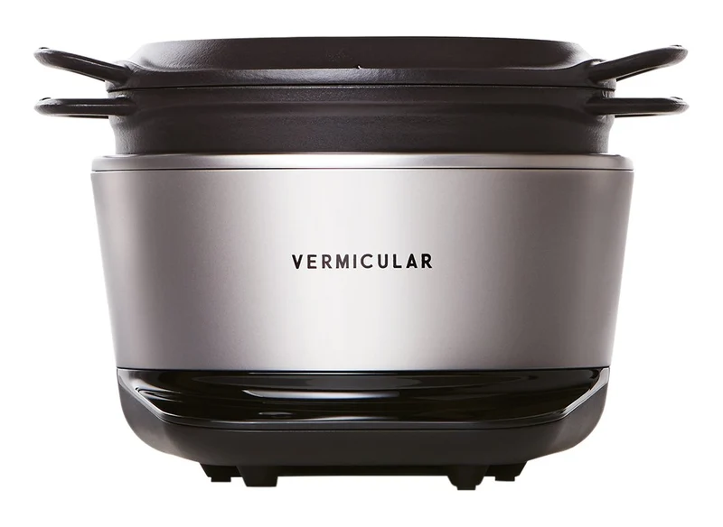 Vermicular 5-Cup Rice Cooker in Solid Silver with Recipe Book - Model Rp23A-Sv