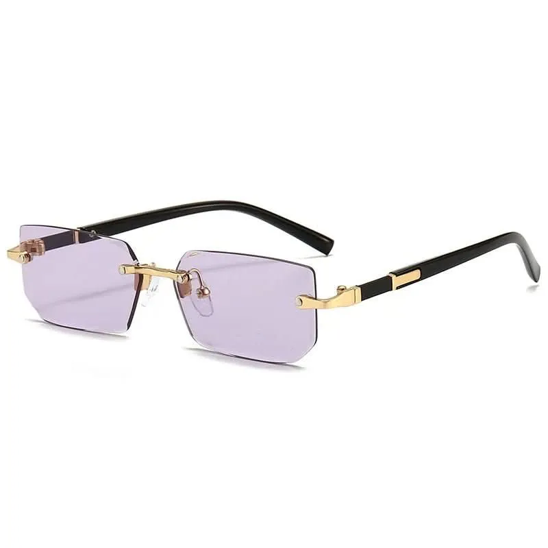 Rechteck Kante – Rechteckige Rahmenlose Sonnenbrille Mit UV400-Schutz