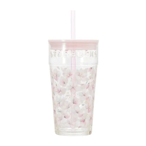Starbucks Sakura2025 473Ml Pink Glass Tumbler Coffee Water Bottle Gift