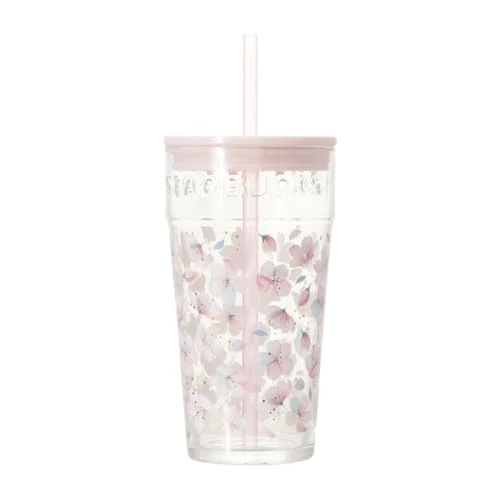 Starbucks Sakura2025 473Ml Pink Glass Tumbler Coffee Water Bottle Gift
