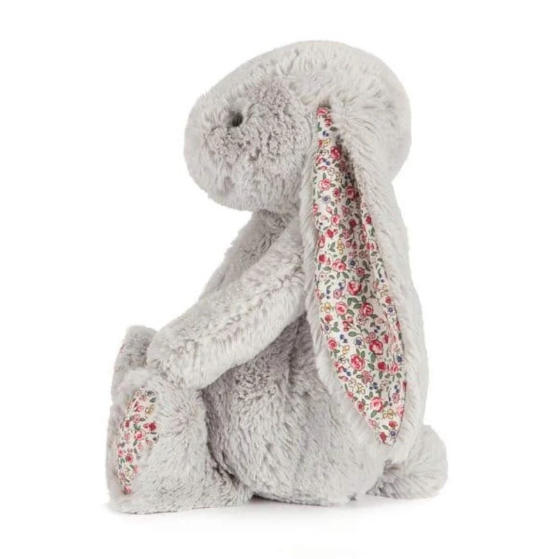 Jelly Cat Blossom Bunny Plush Toy Silver with Pink Flowers 18cm Import