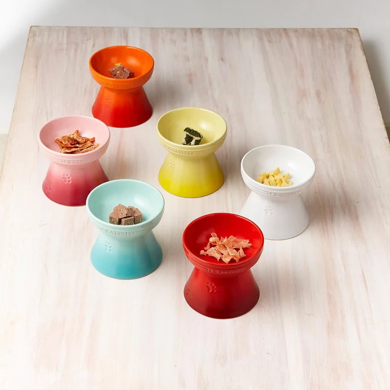 Le Creuset Cherry Red Pet Bowl for Dogs and Cats - Stain Resistant Microwave Safe