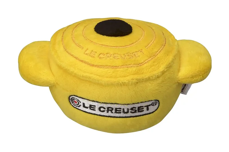 Le Creuset Yellow Plush Pet Toy with Sound - Official Japanese Product