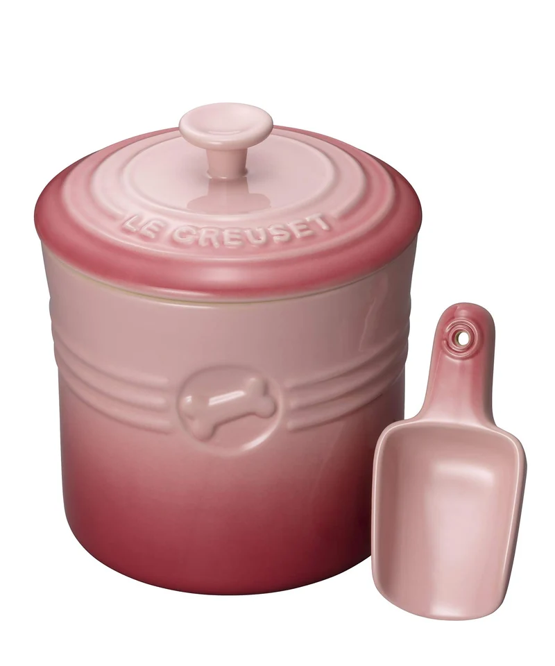 Le Creuset Natural Pink Pet Food Container with Scoop Official Japanese Product