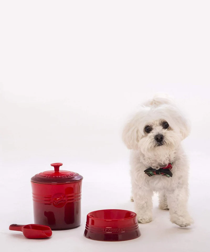 Le Creuset Natural Pink Pet Food Container with Scoop Official Japanese Product