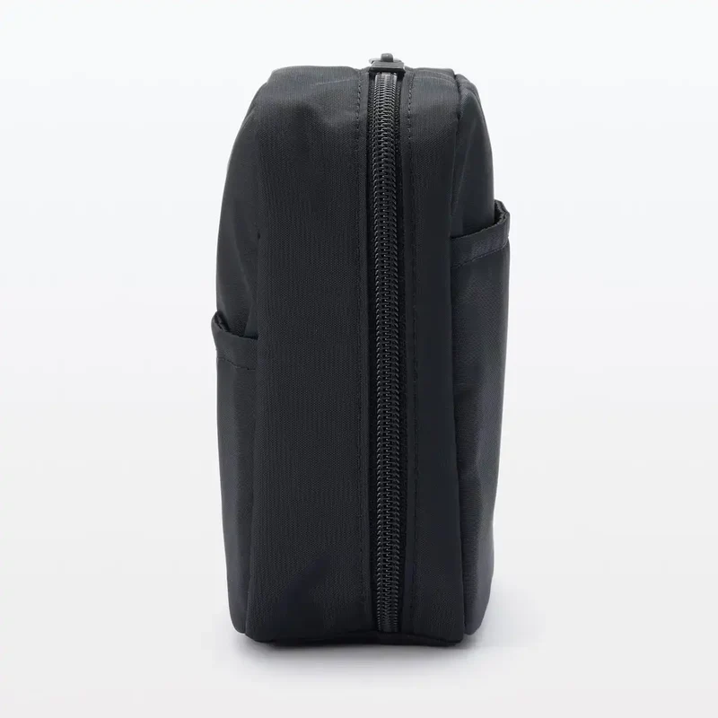 Muji Black Nylon Makeup Pouch 16x14x6cm 83458270 Travel Organizer