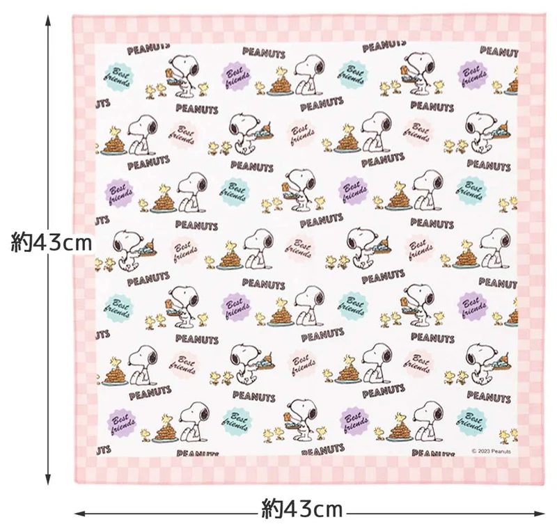 Skater Kids Lunch Cloth 43x43cm Snoopy 80s Cafe Japan Made
