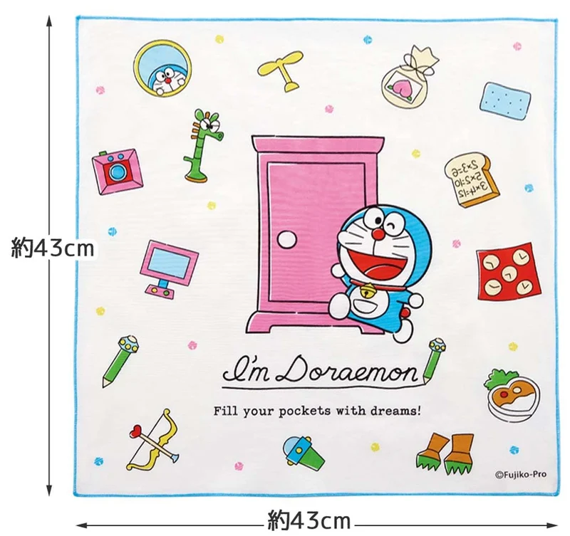 Skater Doraemon Line Sanrio Lunch Cloth 43x43cm -A