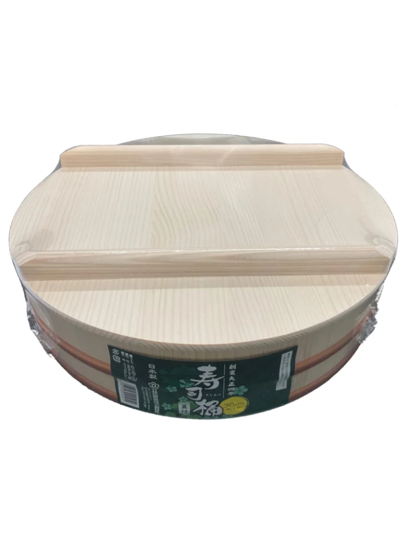 Tachibana 36cm Wooden Sushi Oke Bowl with Lid Hangiri for Perfect Sushi