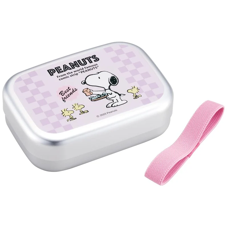 Skater Kids Lunch Box 370ml Aluminum with Belt Snoopy 80s Cafe Japan Made