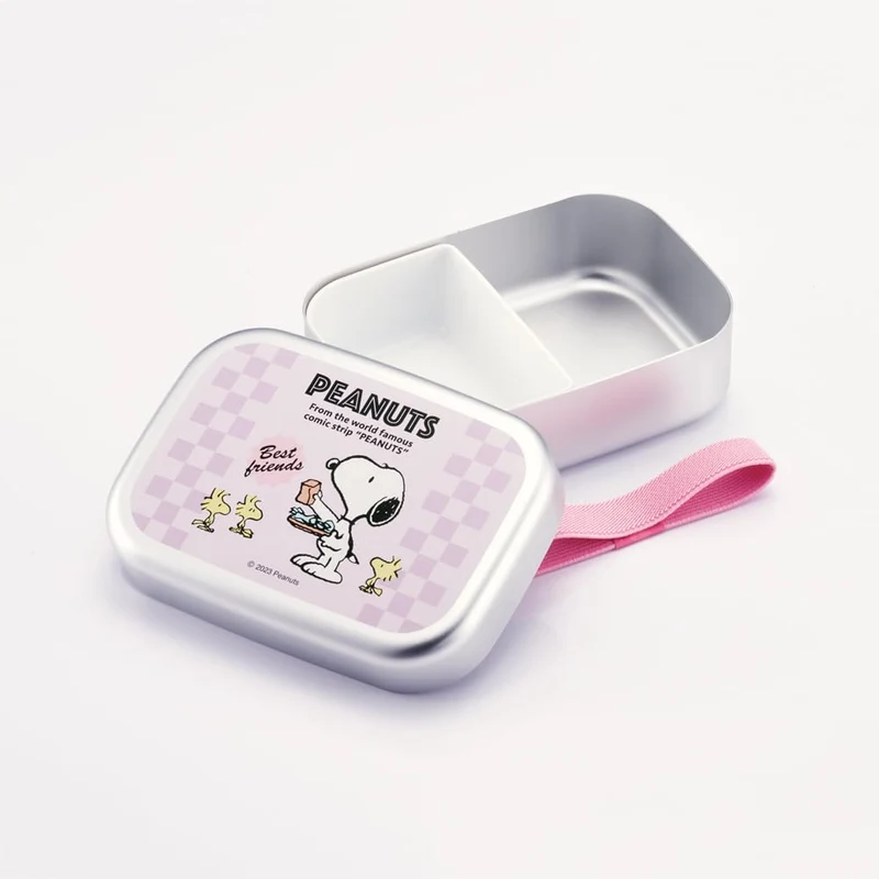 Skater Kids Lunch Box 370ml Aluminum with Belt Snoopy 80s Cafe Japan Made
