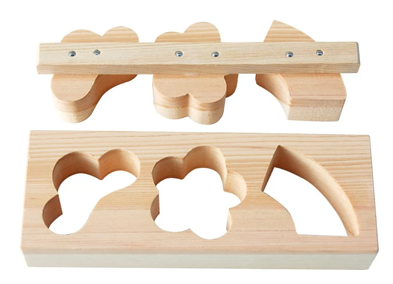 Yamaco Hinoki Moto Rice Ball Sushi Press Mold with 3 Holes