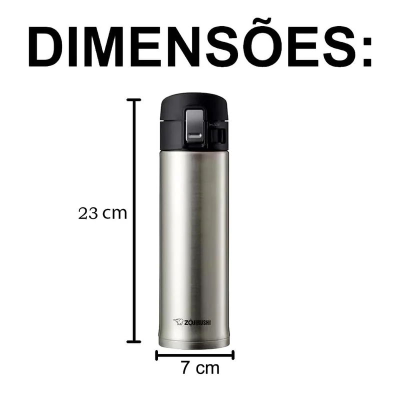 Zojirushi 16 Oz Silver Stainless Steel Mug SM-KHE48XA Vacuum Insulated