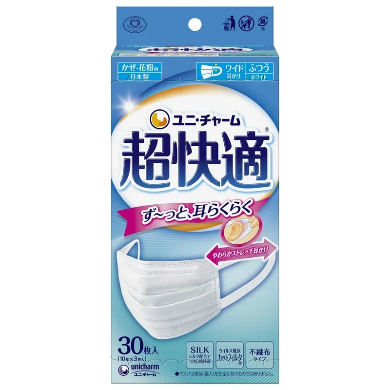 Unicharm Cho-Kaiteki Face Mask Regular Size 30 Count Pack