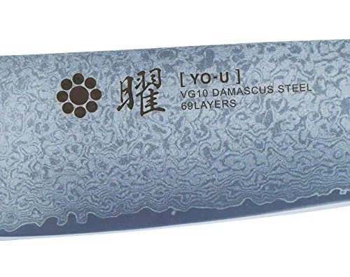 Yaxell Yo-U VG10 Damascus Steel 69-Layer Santoku Knife 165mm Blade