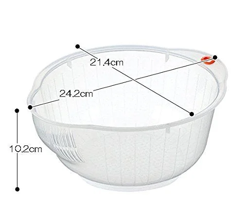 Inomata-K 22cm Japanese Rice Washing Bowl with Side Drainage Holes