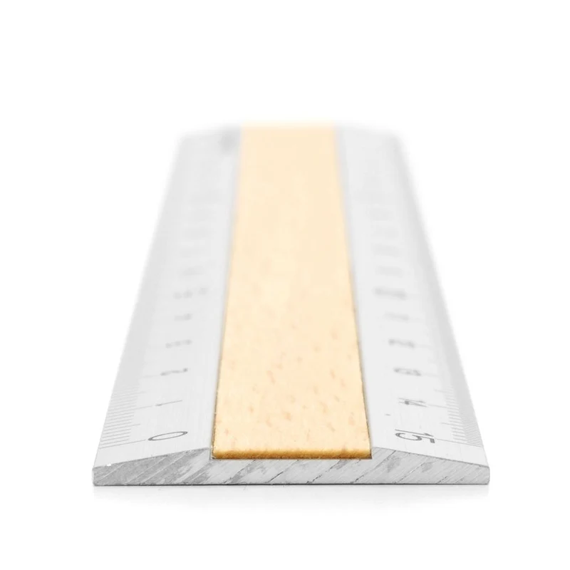 Designphil Midori 15cm Metal Wood Metric Ruler - Durable Precision Tool