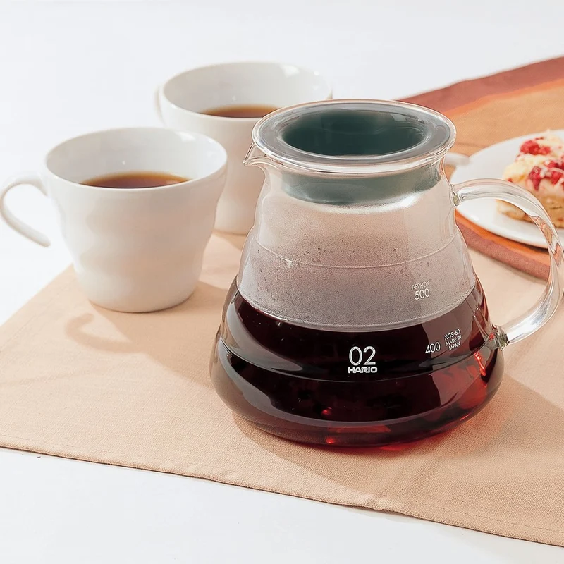 Harry Heat Resistant Glass Coffee Server with Lid & Handle 360ml