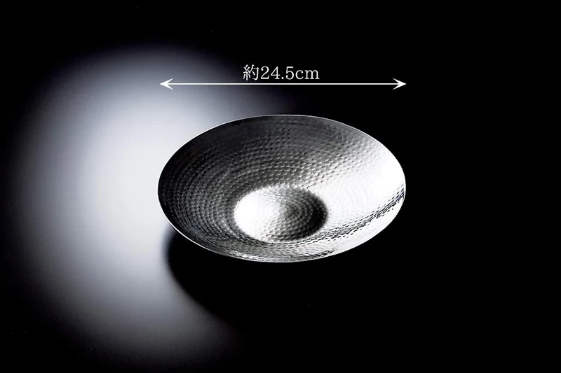 Yamaco Hammered Stainless Steel Deep Round Plate Small Model 23960