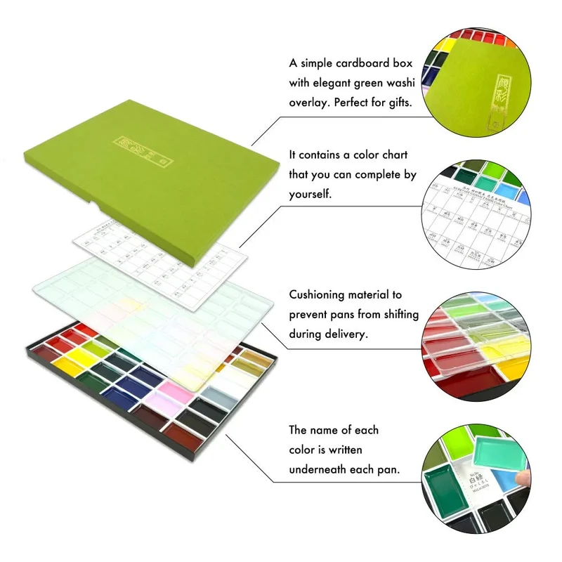Kuretake Gansai Tambi 24-Color Watercolor Set Mc20/24V