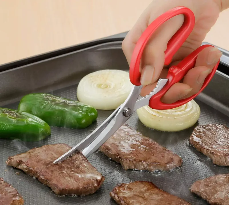 Shimomura Curved Serrated Kitchen Scissors Non-Scratch Design