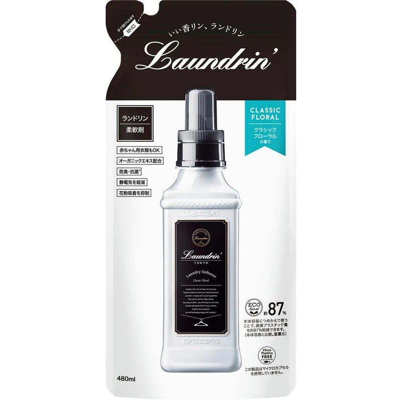 Laundry Laundrin Fabric Softener Refill 480ml - Classic Floral Scent