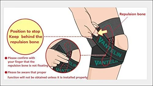 Vantelin Knee Compression Supporter Regular/M Size Black (36-41cm)
