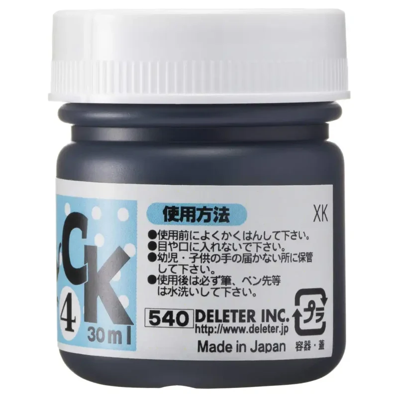 Deleter Ink Black-4 Permanent Drawing Ink - 30ml Quick-Dry Waterproof