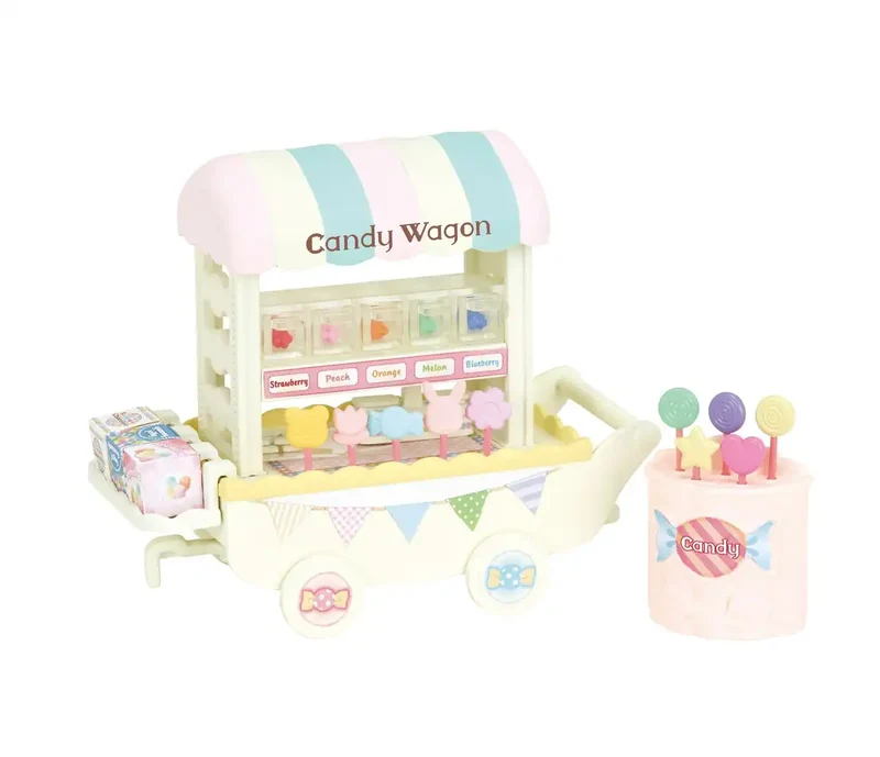 Epoch Sylvanian Families Colorful Candy Wagon Toy Dollhouse Mi-85 St Mark Suitable for Ages 3+