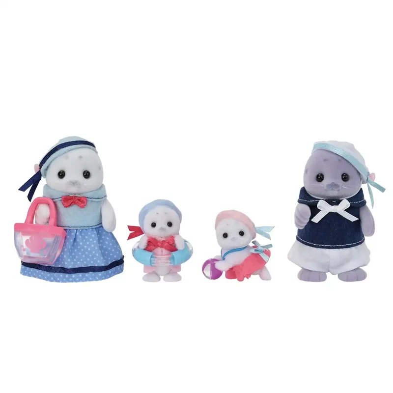 Epoch Sylvanian Families Seal Family Doll St Mark Certified Toy for Ages 3+ Dollhouse Set