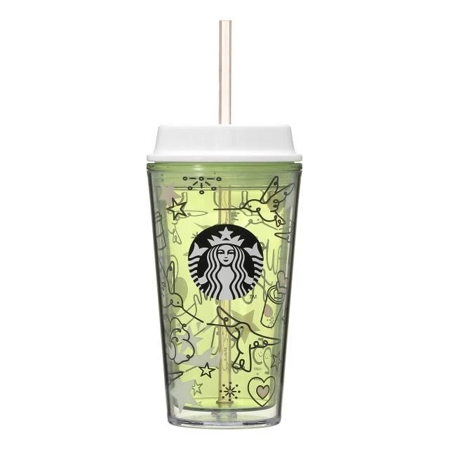 Starbucks Japan 25th Anniversary Tumbler Line Art Green 473ml