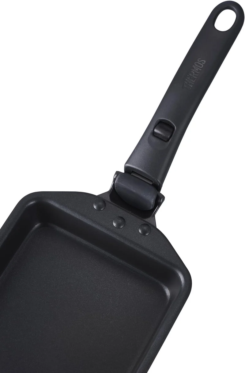 Thermos 15cm Black Egg Frying Pan - Durable Series with Detachable Handle IH Compatible