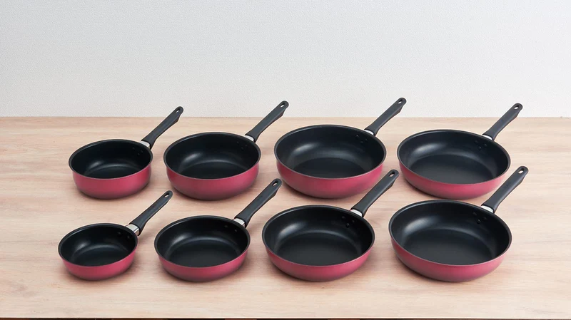 Thermos Durable 24Cm Wine Red Frying Pan for Gas Stove Series Kfg-024 Wnr