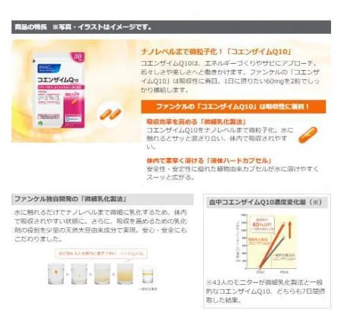 FANCL Coenzyme Q10 About 30 Days 60 Capsules - Japanese Vitamins, Minerals And Supplements