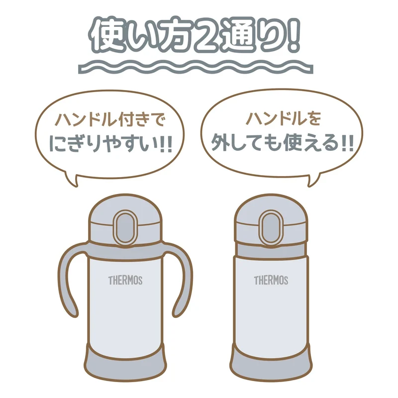 Thermos 350ml Baby Straw Vacuum Flask Mug in Gray