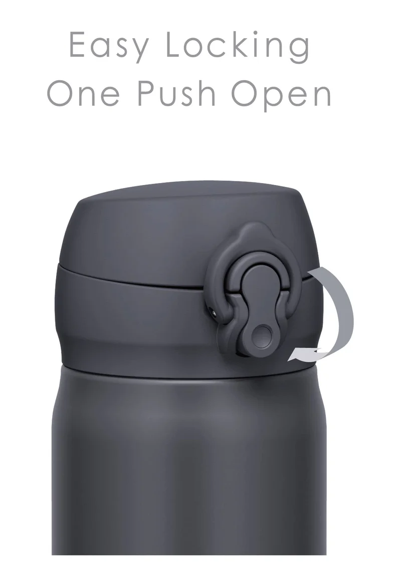 Thermos JNL-356 SMB Vacuum Insulated Stainless Steel Water Bottle 350ml Smoke Black Lightweight and Easy-To-Clean