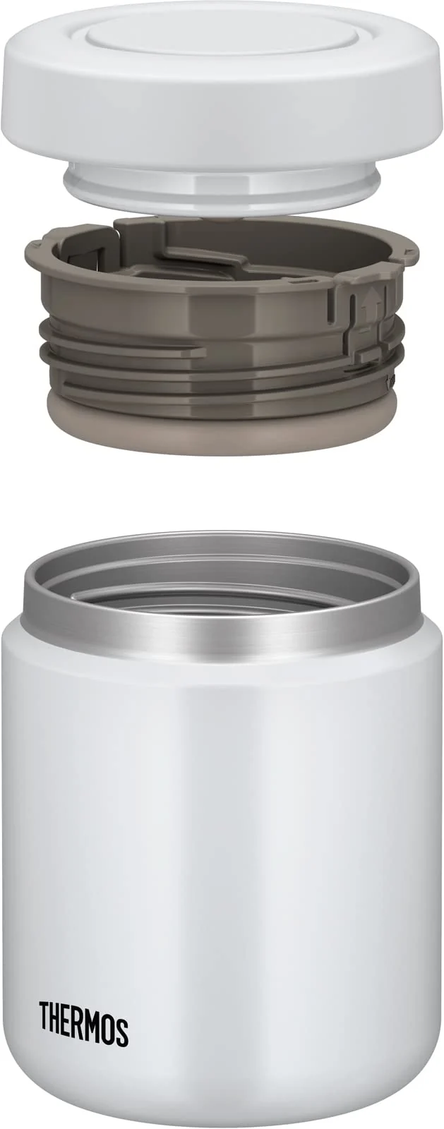 Thermos JBR-401 WHGY Vacuum Insulated Soup Jar 400ml White Gray Keeps Food Hot/Cold Easy Clean