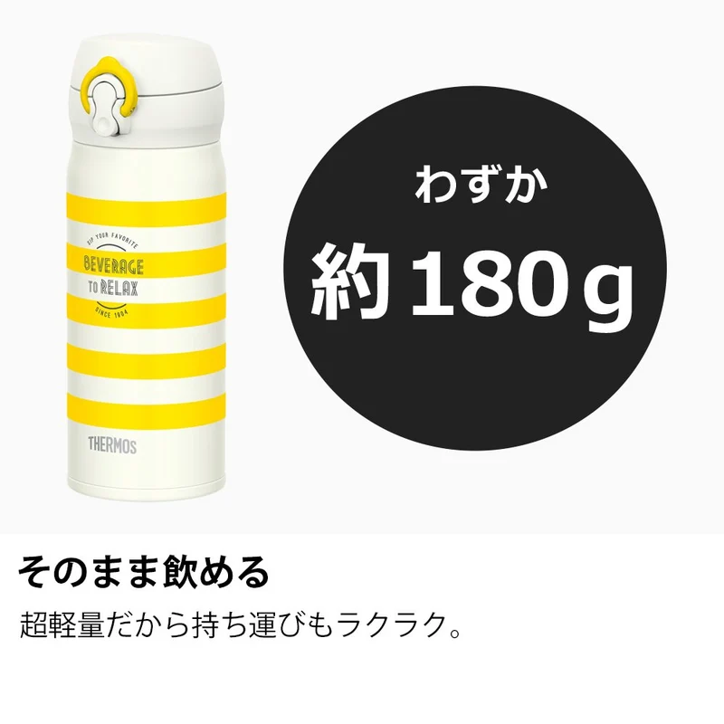 Thermos 400Ml Vacuum Insulated Water Bottle Mobile Mug in Yellow Border
