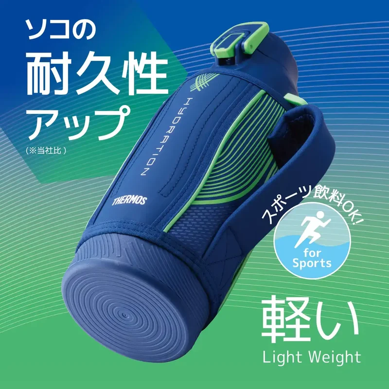 Thermos Brand Fht-802F Insulated Sports Bottle 0.8L Cold Storage Blue Green