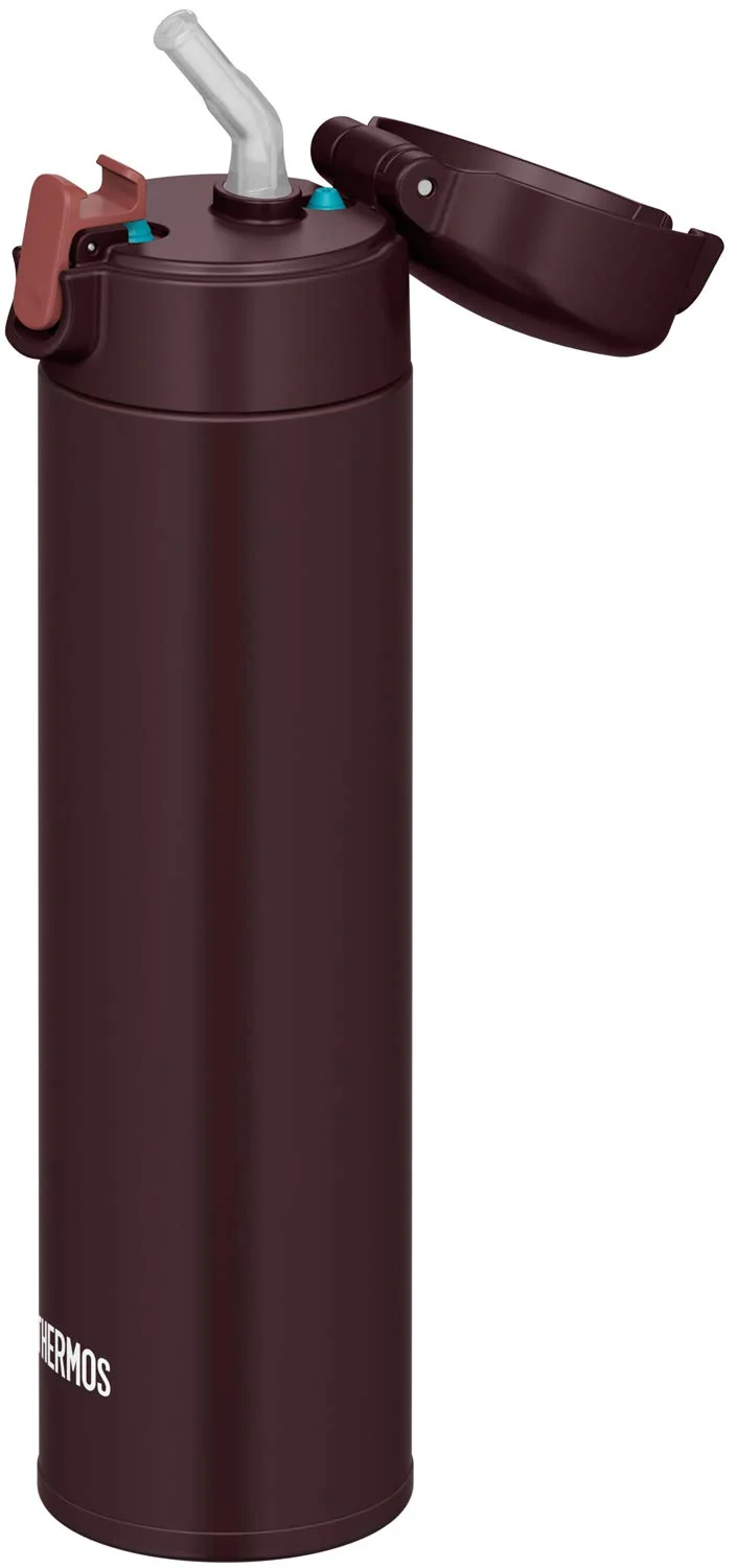 Thermos FJM-450 BW Vacuum Insulated 450ml Brown Cold Storage Straw Bottle