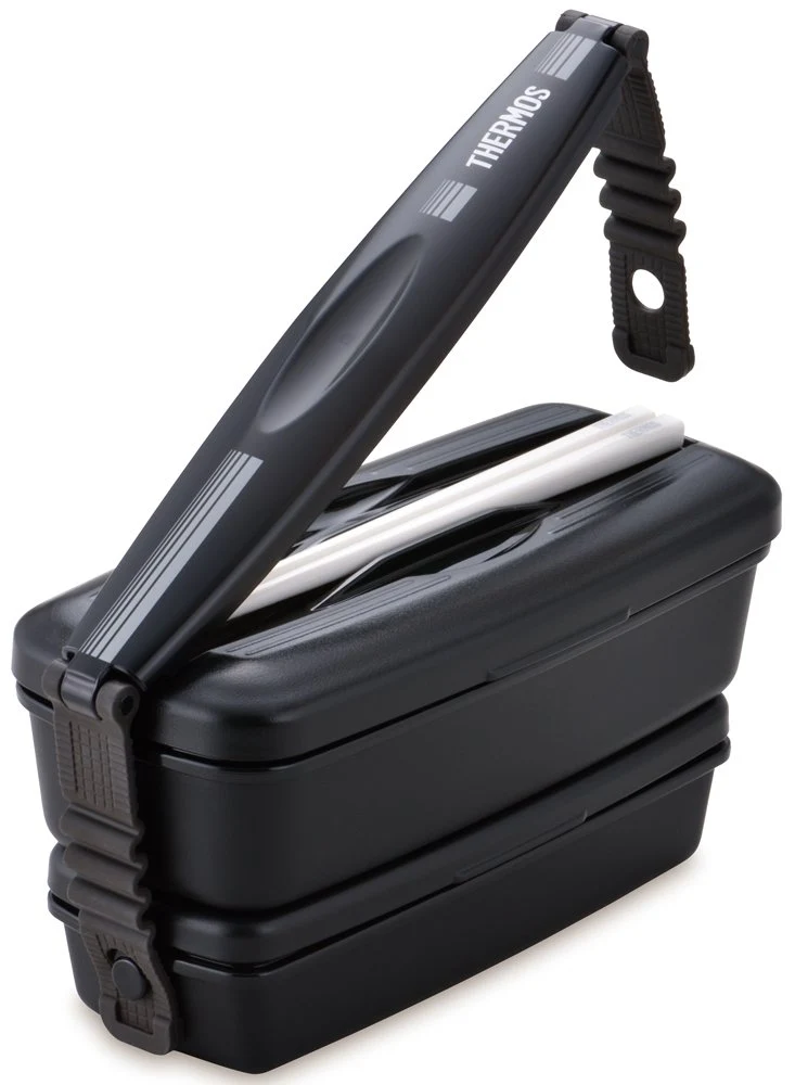 Thermos 2 Tier 900ml Fresh Lunch Box in Black Gray - Djb-905W Bkgy