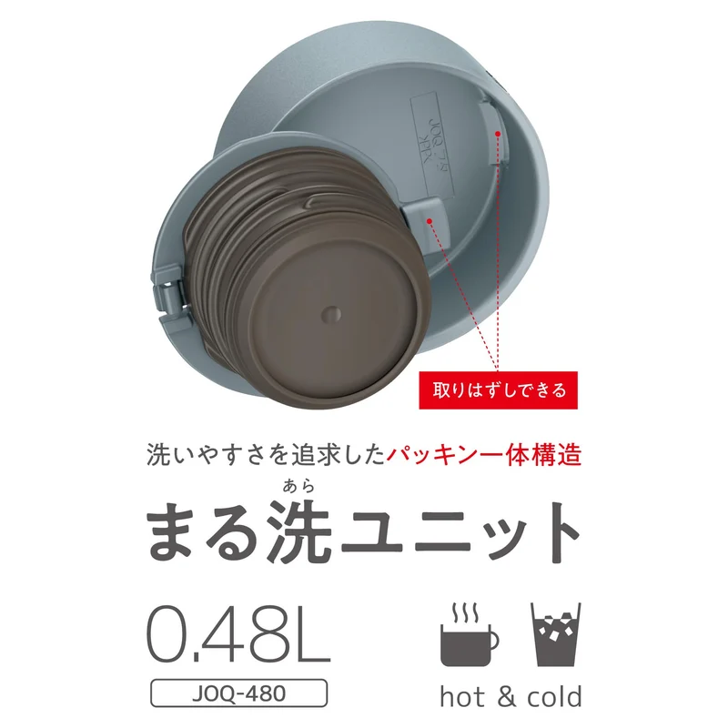 Thermos Vacuum Insulated Water Bottle 480ml Stainless Steel Dishwasher Safe Compact - Gray Green