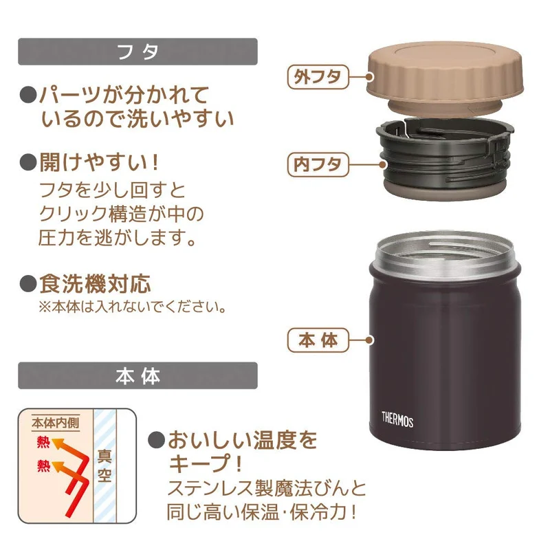 Thermos JBT-400 BK 鈥 400ml Black Vacuum Insulated Soup Jar